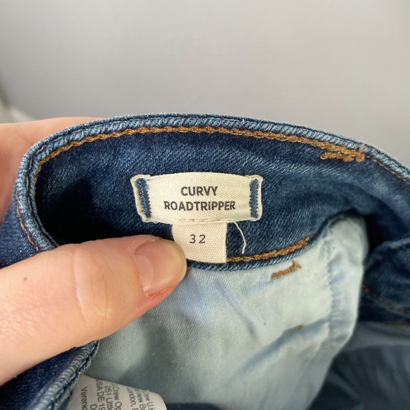 Madewell Curvy Roadtripper Dark Wash Skinny Jeans Womens 32 AN314 Whiskering - Picture 5 of 12